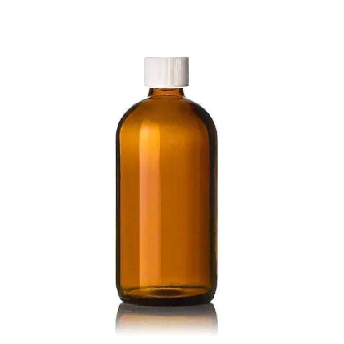 16 oz Amber Glass Bottle White Storage cap