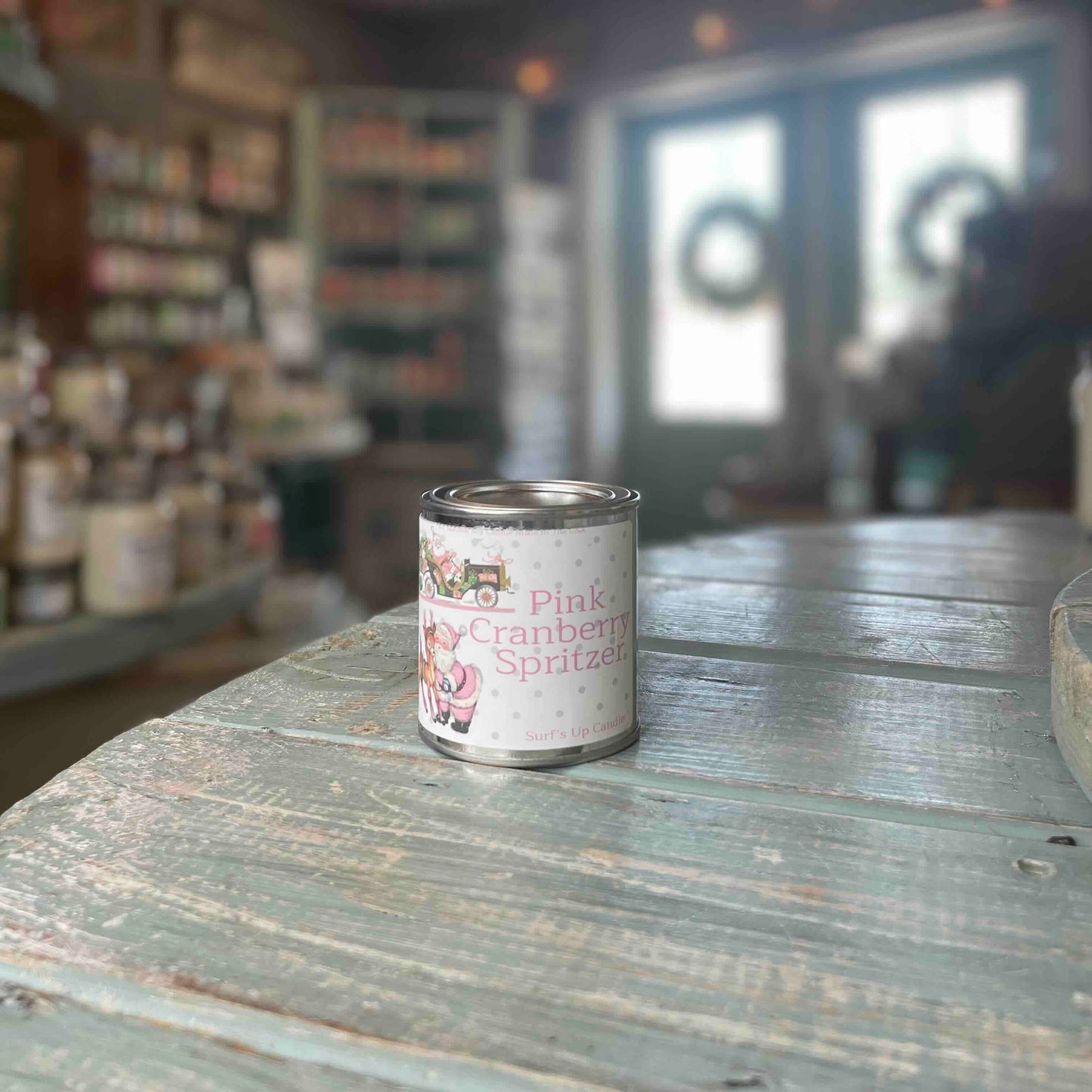 Pink Cranberry Spritzer Paint Can Candle - Vintage Collection