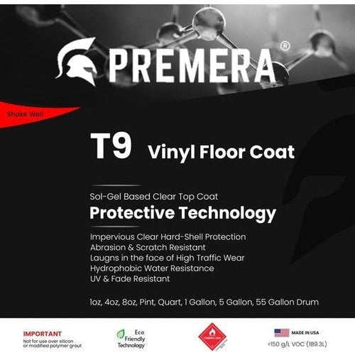 Premera T9 Vinyl Floor Coat VCT/LVT/LVP Impervious Silicon Dioxide SIO2 Barrier PerigeeDirect