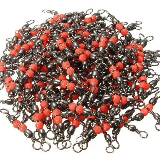 100 Pcs CrossLine (3 Way) Red Fishing BARREL Swivel Bearing Connector - GhillieSuitShop