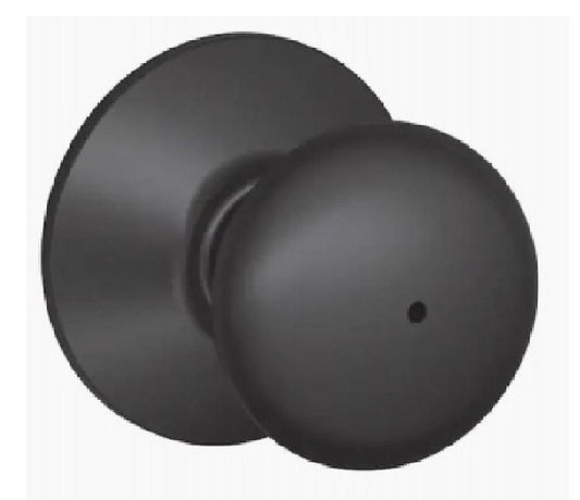 Schlage F40GPLY622 Plymouth Knob Bed and Bath Lock, Matte Black