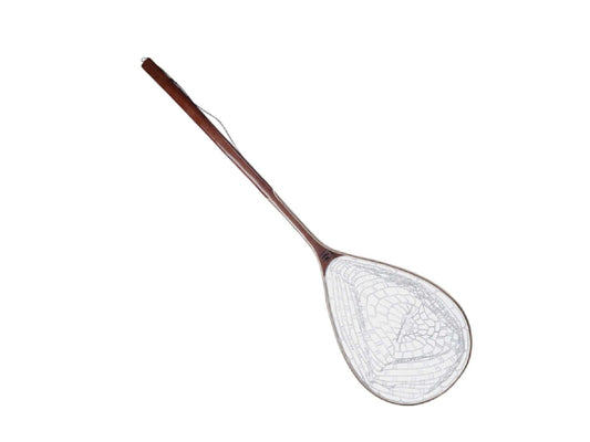 Stone Creek Long Handle Rubber Net w/ Clear Ghost Netting, 51in, Natural, RBNET-