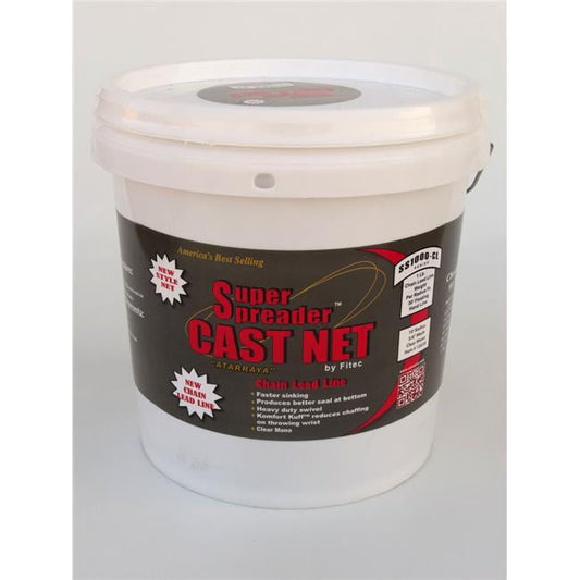 Super Spreader 8 ft. x 1 in. Mesh&#44; SS1000-CL Chain Leaded Cast Net Clear&#44; 1 lb wt