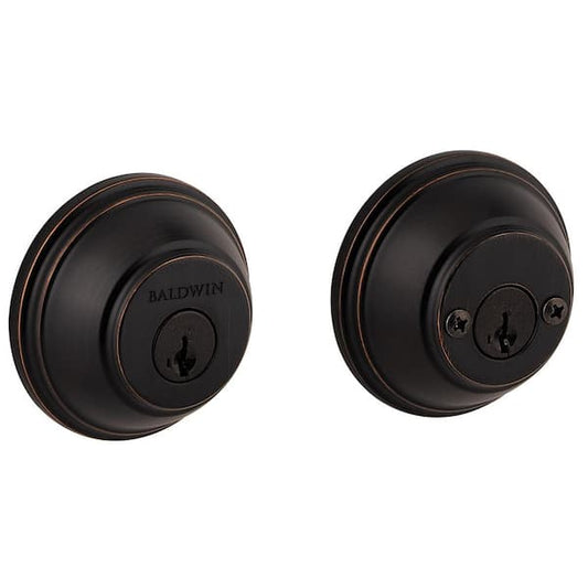 Double Cylinder Round Deadbolt w/ Microban Antimicrobial, Bronze