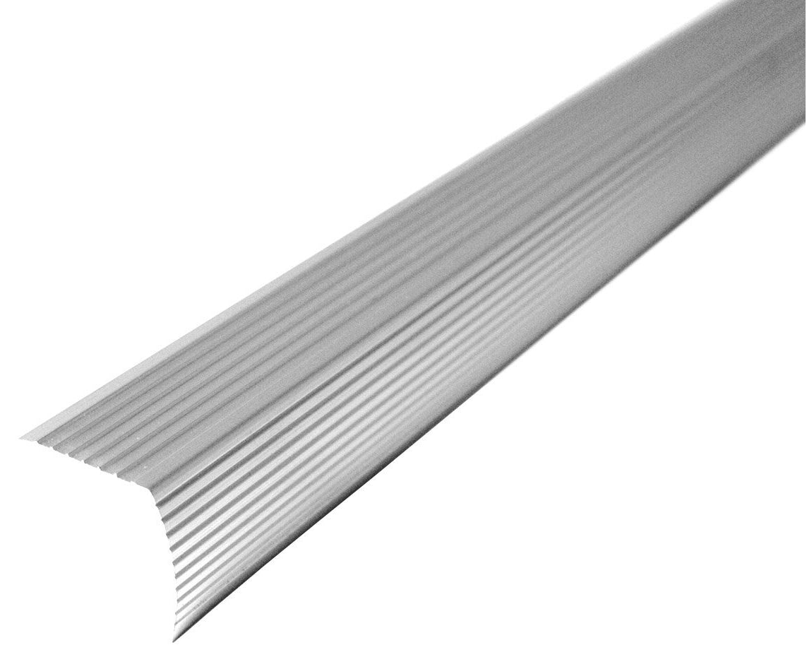 M-D Building 43309 Fluted Stair Edge, Metallic, 1.125" H x 1.22" W x 36" D