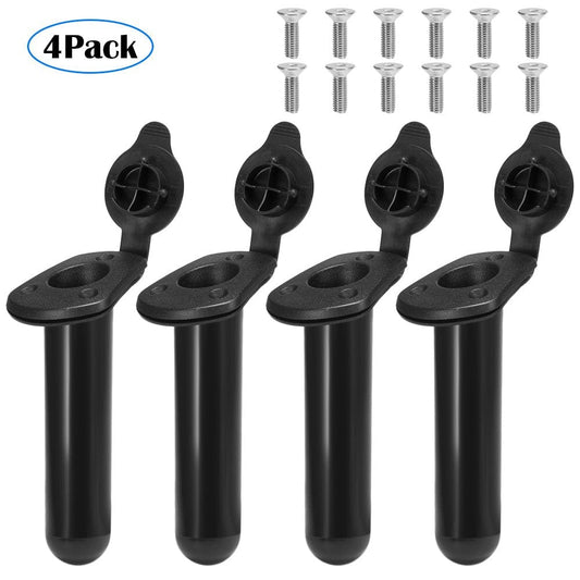 CACAGOO 4 PCS Kayak Fishing Rod Holders with Cap Cover Boat Fishing Tackle Accessory Tool