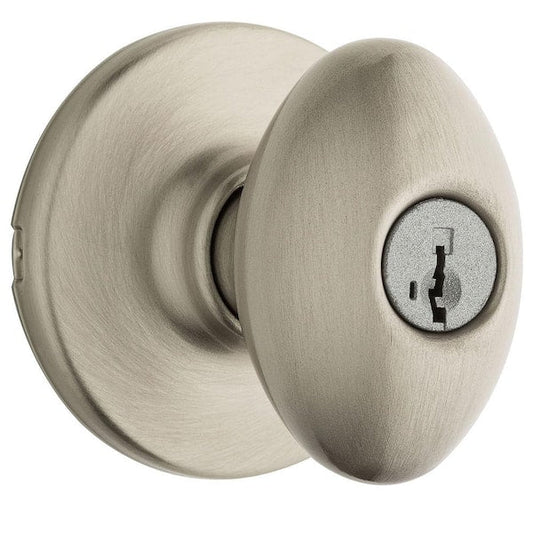 Entry Door Knob Nickel Satin Keyed SmartKey Security Easy Install