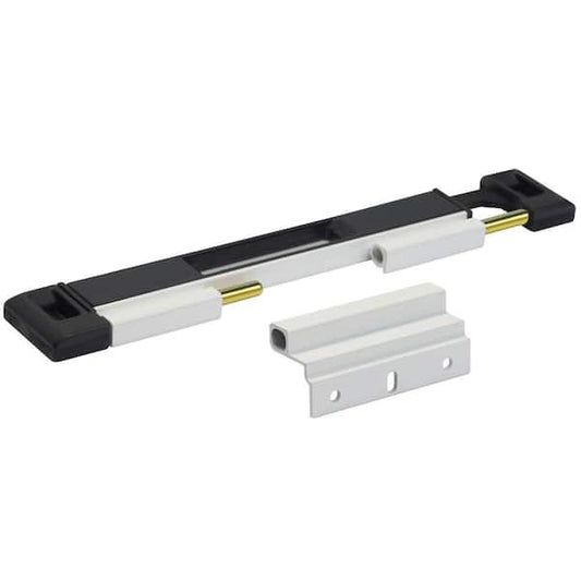 Sliding Door Lock Black/White Double Bolt Powder Coated Metal