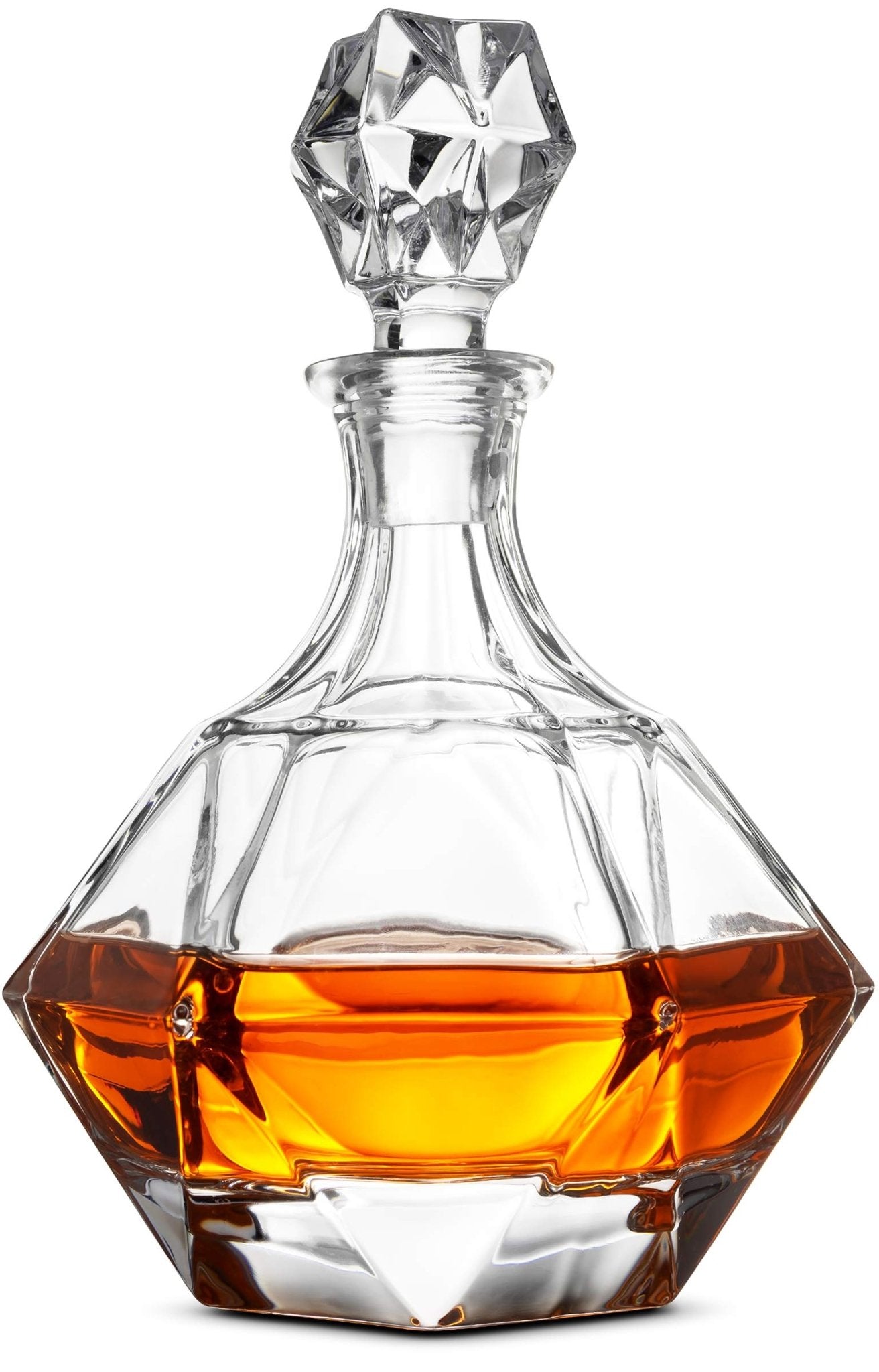 European Style Glass Whiskey Decanter & Liquor Decanter with Glass Stopper - 30 Oz