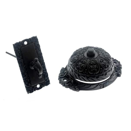 Twist Doorbell Oil-Rubbed Bronze Victorian Solid Brass Ornate Mechanical