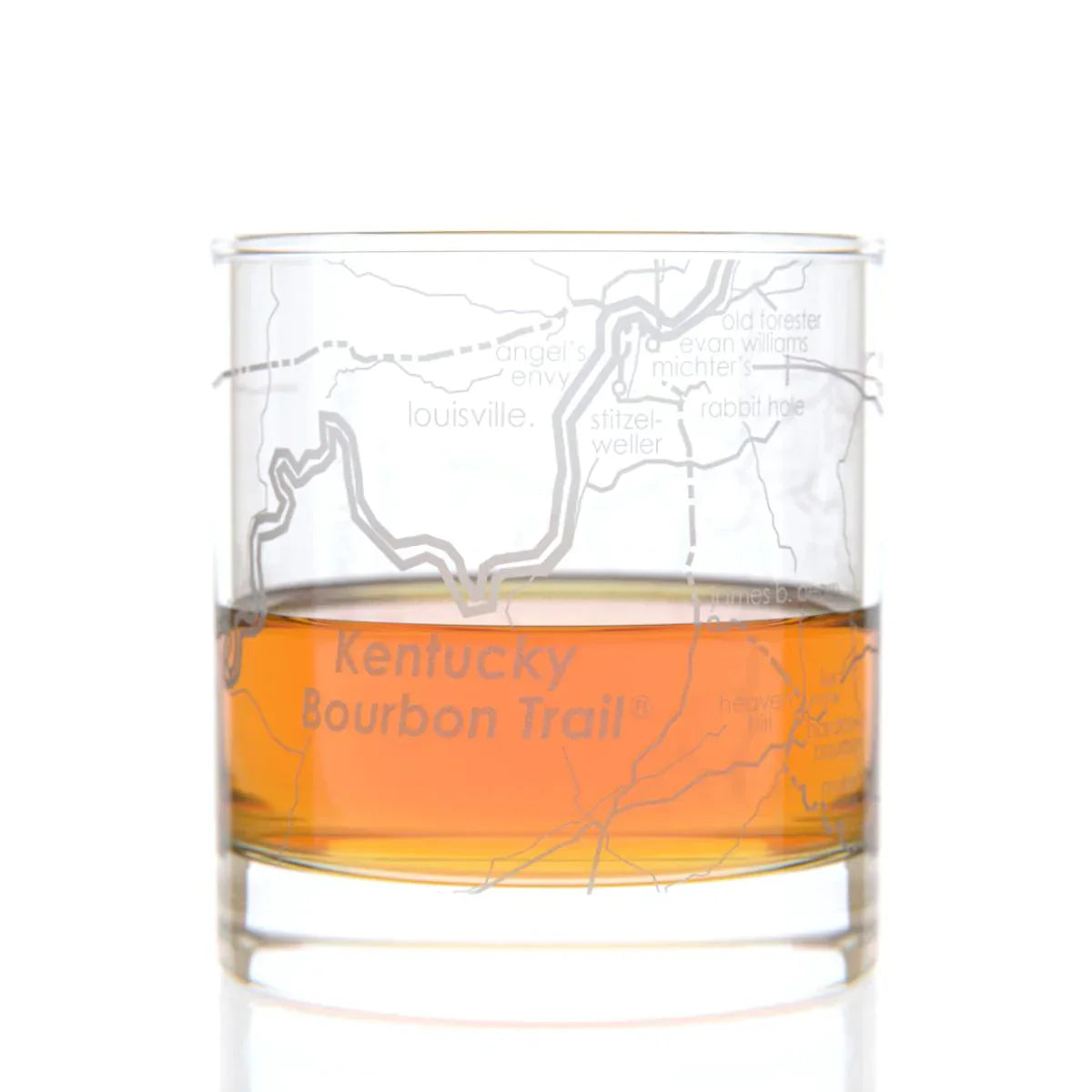 Kentucky Bourbon Trail Map Rocks Glass - Set of 2
