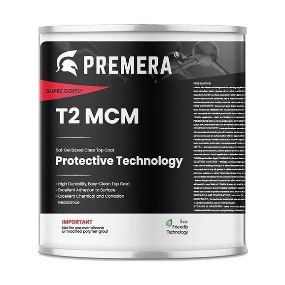 Premera T2 MCM for Metals & Concrete, Impervious Protective Clear Coat Sealant, Liquid Glass Silicon Dioxide SiO2 PerigeeDirect