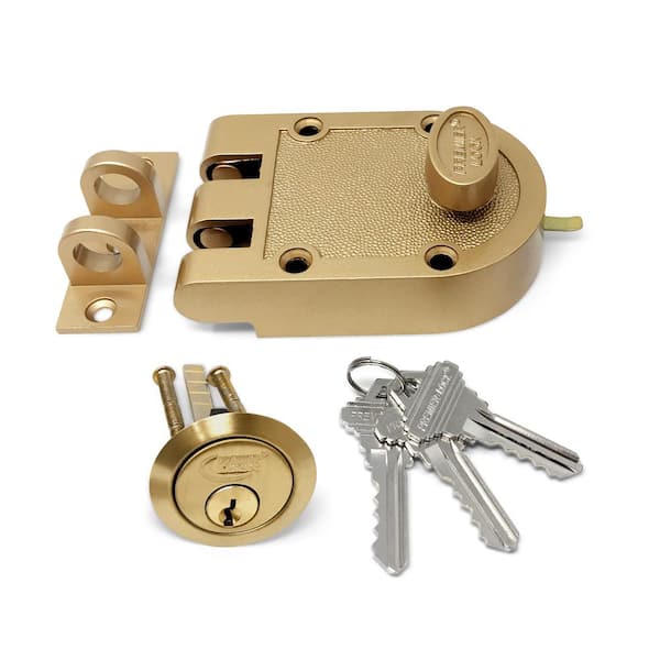Dead Bolt Door Lock Single Cylinder Bronze Laquer With Flat Strike 3 SC1 Keys