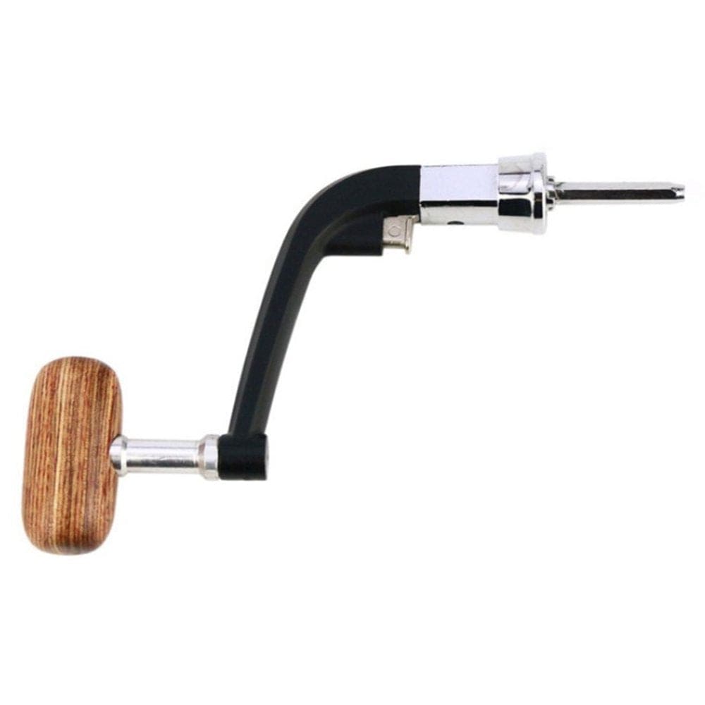ROBOT-GXG Metal Spinning Fishing Reel Wooden Handle Rotatable Knob Fishing Tackle Accessories, Large