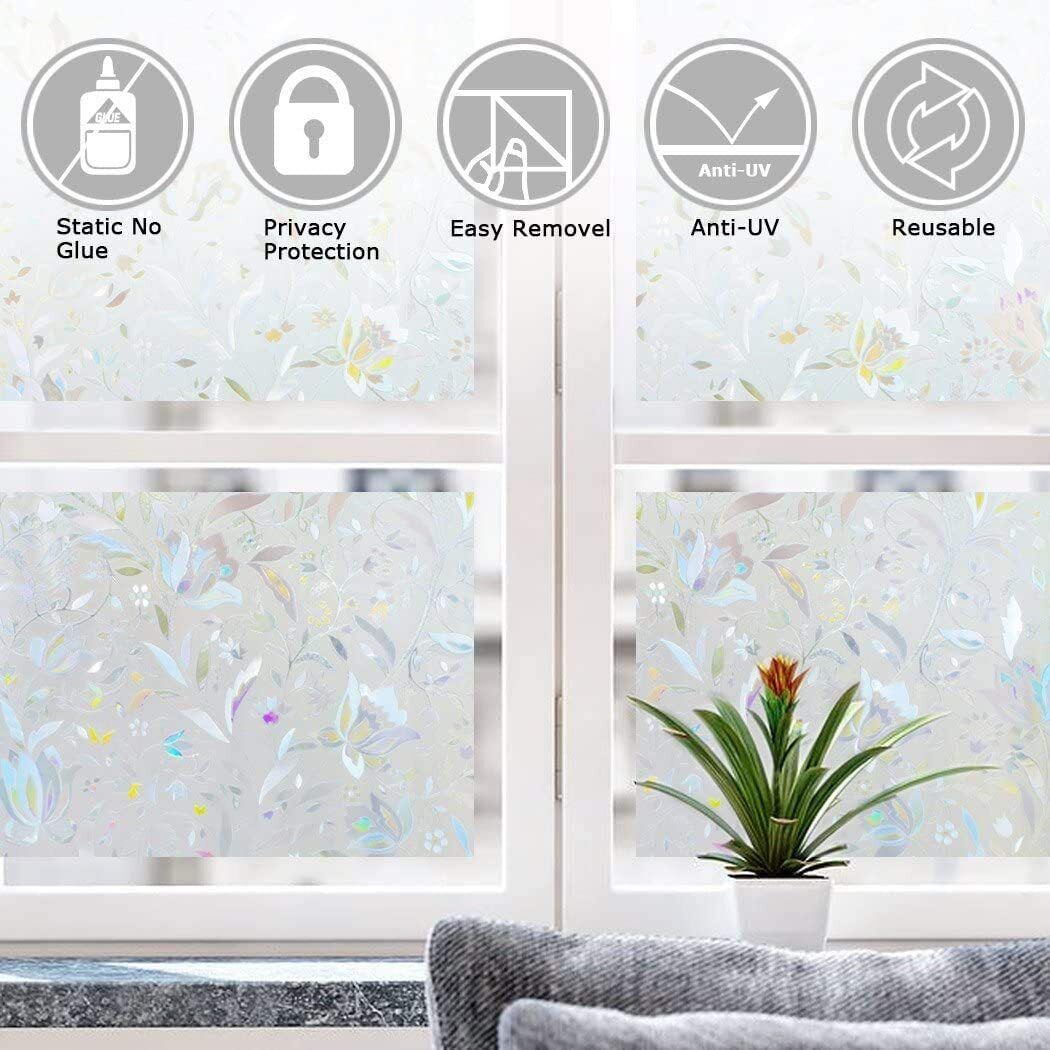 Kitcheniva Privacy Frosted Glass Sticker Window Film 35" x 78" 2 Packs