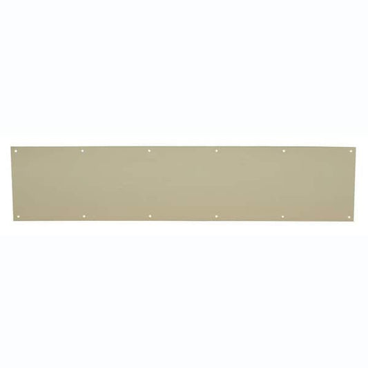 8" x 34" Aluminum Door Kick Plate, Bright Brass Finish