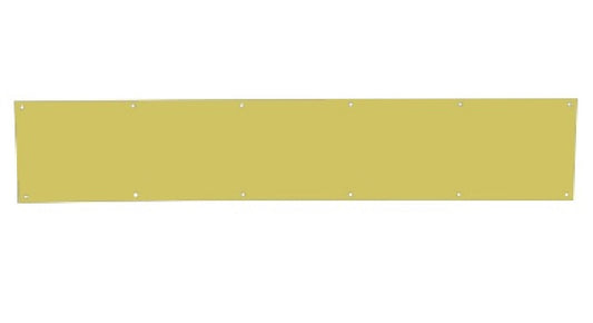 Schlage SC8400PA3 6X34 Kick Plate Aluminum With Brass, 6" x 34"