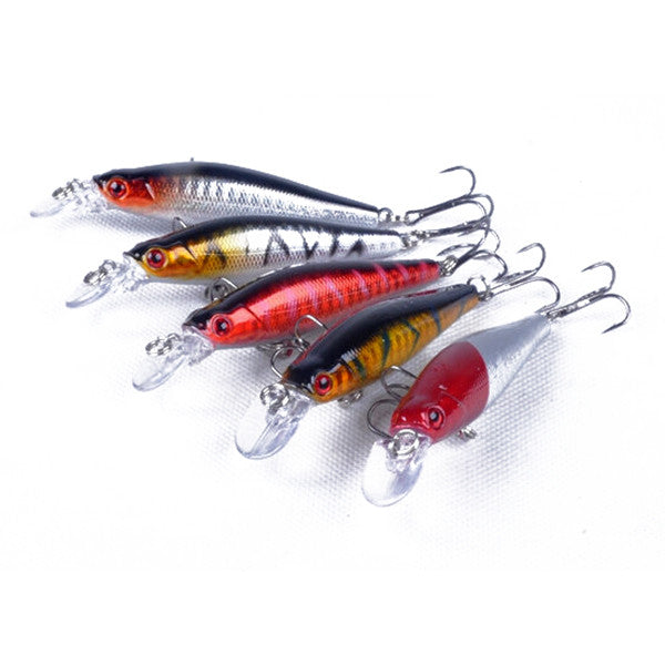 5 Pcs Fishing Lures Lifelike Diving Bait Hooks 8cm - GhillieSuitShop