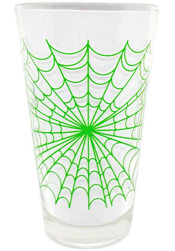 Spiderweb [Neon Green] | PINT GLASS