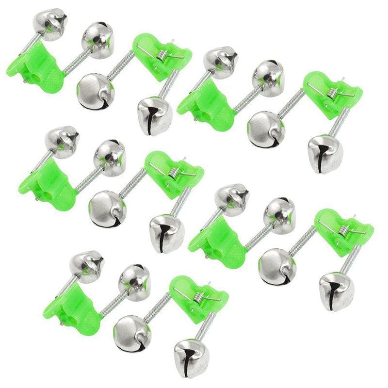 Toyfunnuy 10Pc Fishing Bite Alarms Fishing Rod Stalk Bells Clamp Tip ABS Fishing Accessory