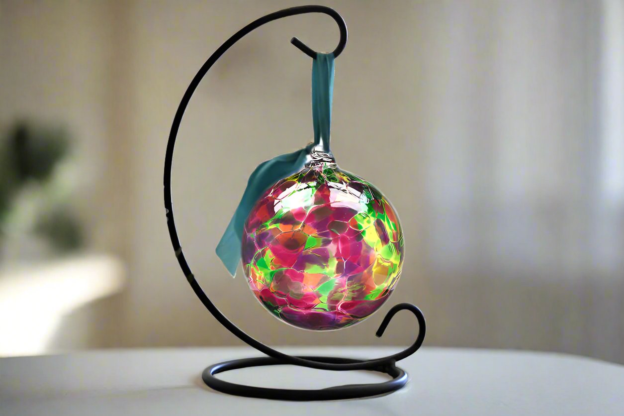 Kaleidoscope Glass Orb with Stand