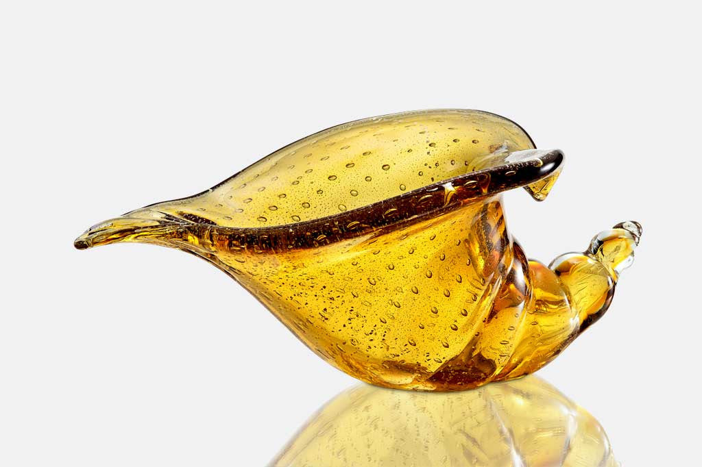Amber Glass Conch Shell