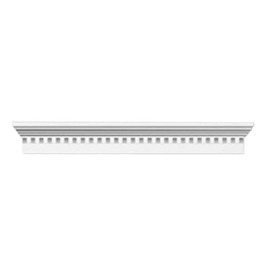 40" x 6" x 3" Window and Door Crosshead with Dentil Trim, White