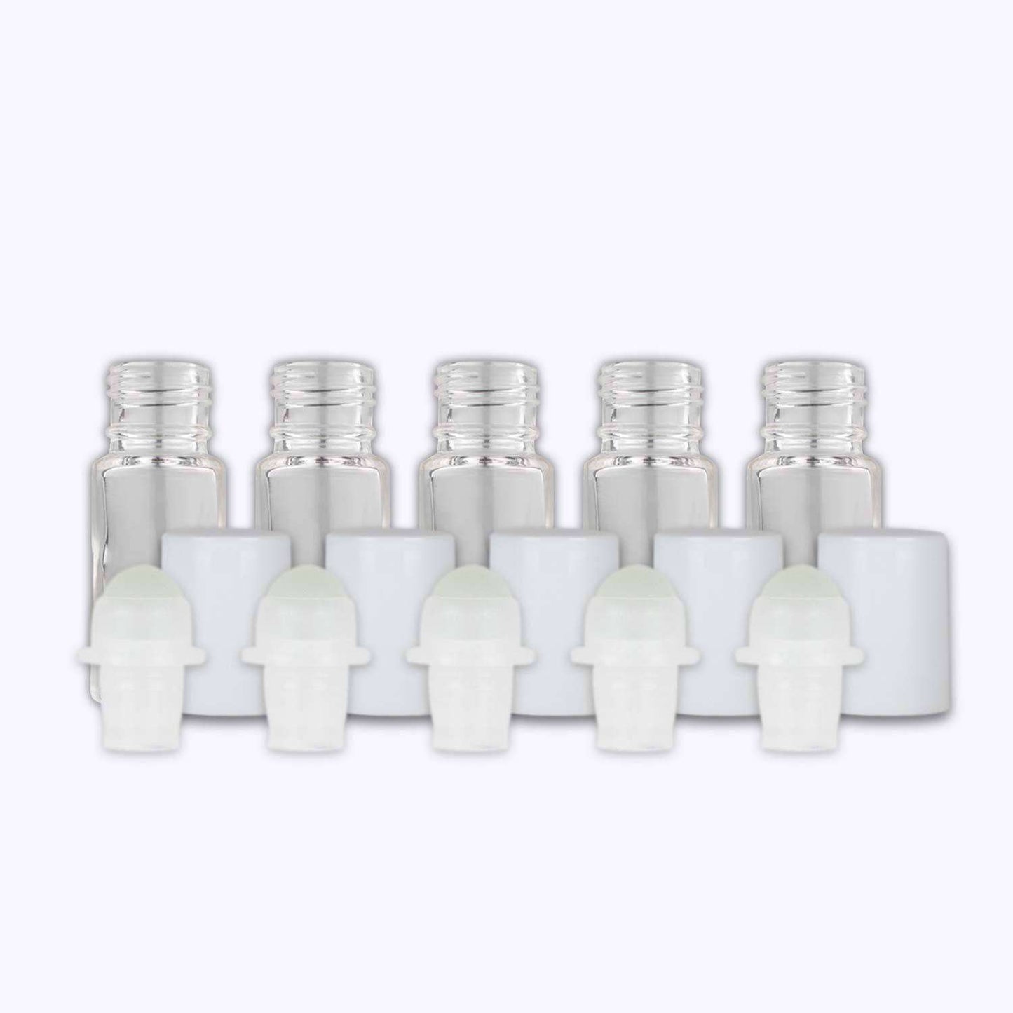5 ml Clear Glass Roller Bottles (Pack of 5) Glass Roller Bottles Your Oil Tools White Glass
