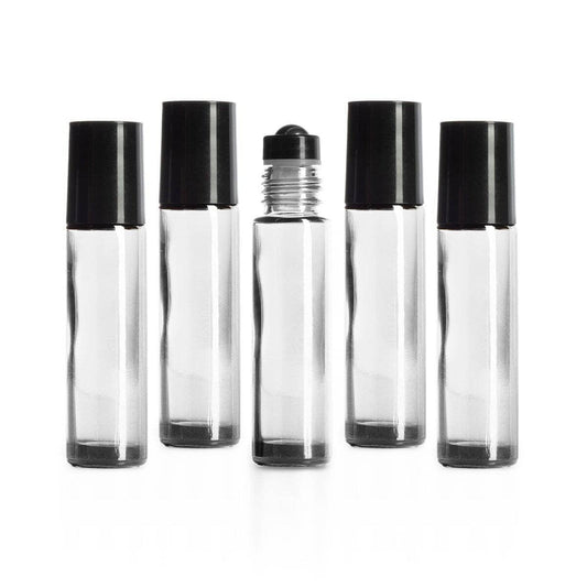 10 ml Clear Glass Bottles with Leak Guard™ Rollers (Pack of 5)