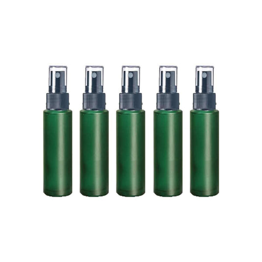 10 ml Green Frosted Glass Vial w/ Black Fine Mist Tops (Pack of 5)