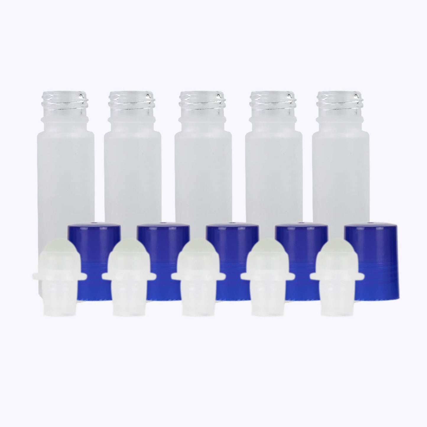 10 ml White Frosted Glass Roller Bottle (Pack of 5) Glass Roller Bottles Your Oil Tools Blue Glass