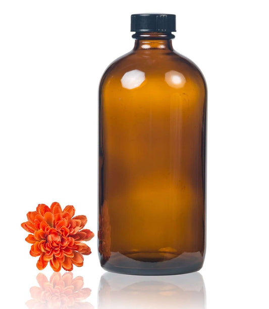 16 oz Amber Glass Bottle w/ Storage Cap